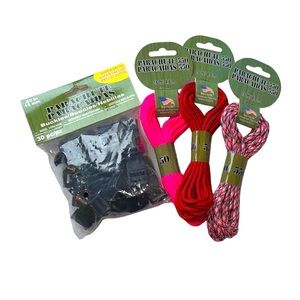 Pepperell braiding company lot of 3 parachute 550 cords & 30 pack buckles
